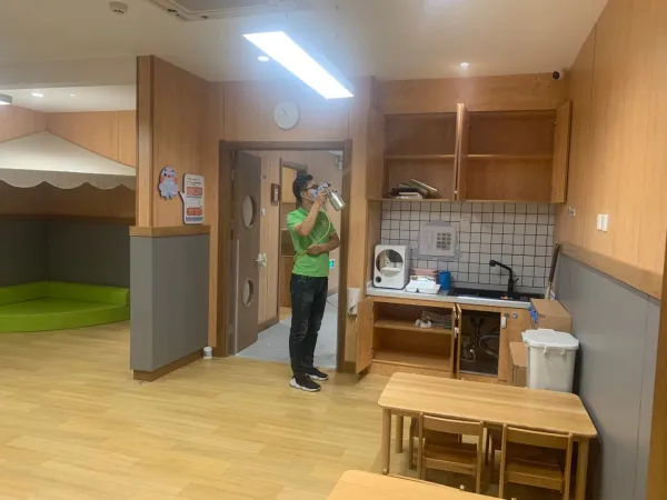 天津幼教行业领先品牌-“华夏未来教育集团”旗下：MOE MOE家国际托育中心除醛治理施工照片