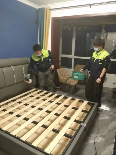 北辰区河畔家园除甲醛施工照片