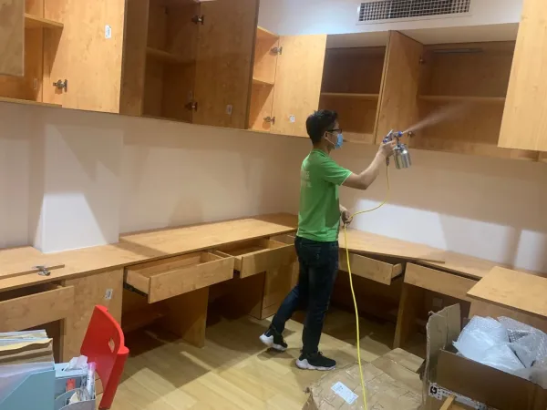 天津幼教行业领先品牌-“华夏未来教育集团”旗下：MOE MOE家国际托育中心除醛治理施工照片