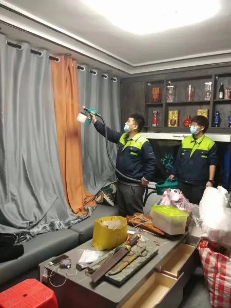 北辰区河畔家园除甲醛施工照片